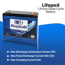 Load image into Gallery viewer, 12V 24Ah Lifepo4 Deep Cycle Rechargeable Battery - RV Marine Solar Power Wheels UPS